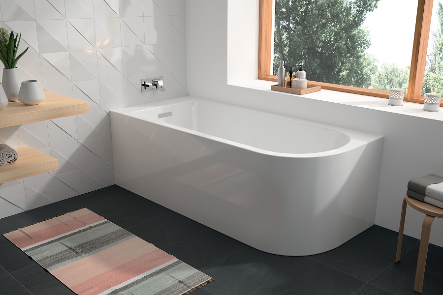 Aquarine présente Candela, sa baignoire d'angle qui illumine la salle de bain