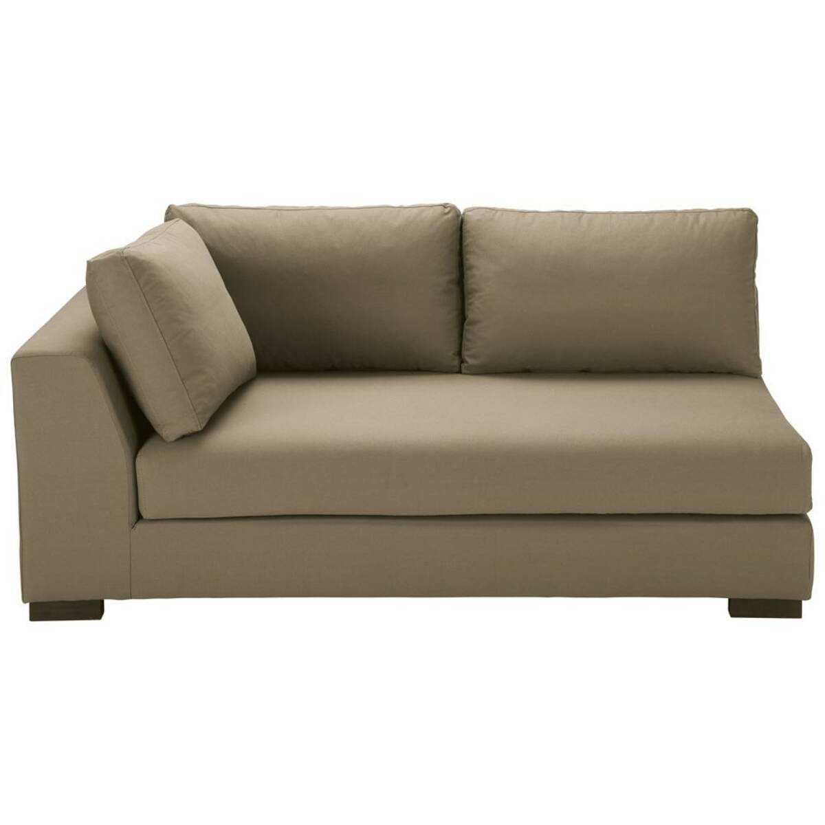 Canapé modulable accoudoir gauche en coton taupe Terence