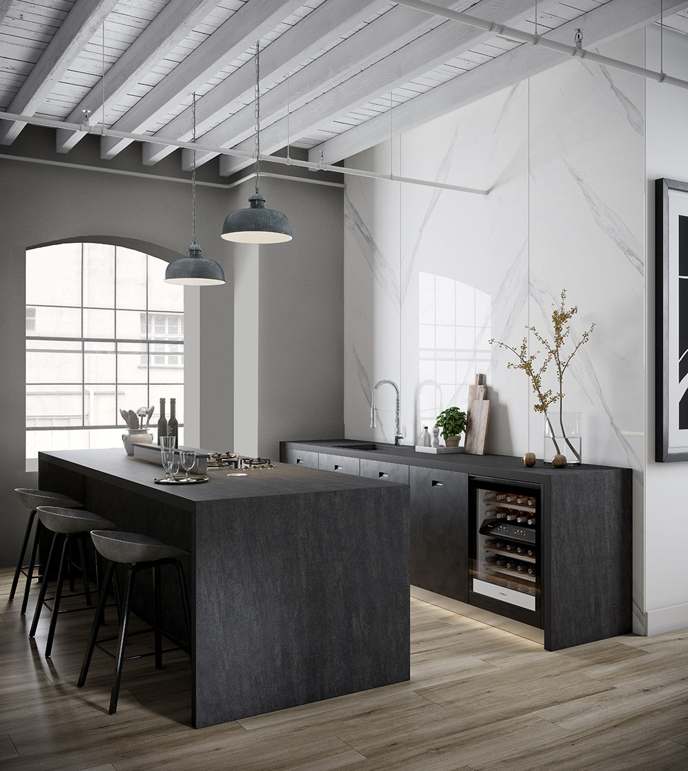 Dekton® by Cosentino présente des revêtements aux teintes sombres et mates