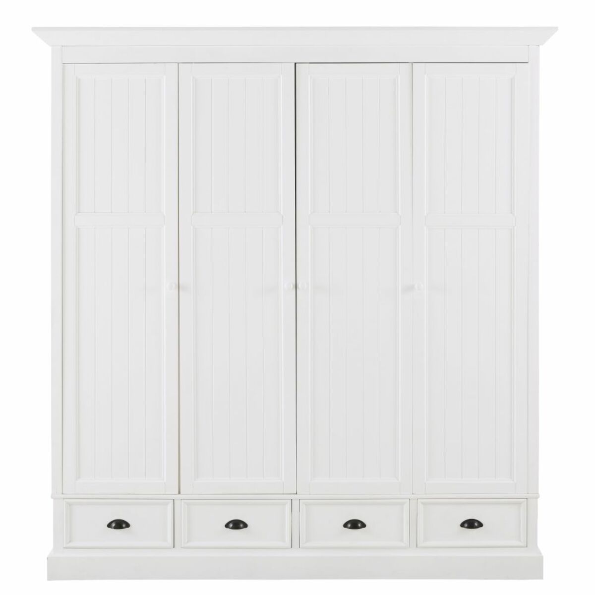 Dressing 4 portes 4 tiroirs blanc