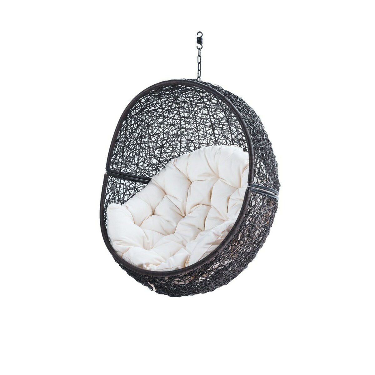 Fauteuil suspendu de jardin en résine tressée marron