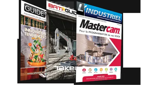 Les magazines Batiguide, L'Industriel et Guide CHR