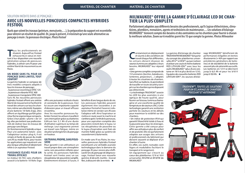 Double page du magazine Batiguide